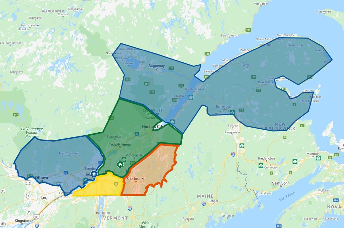 Map | Mayrand Foodservice Group